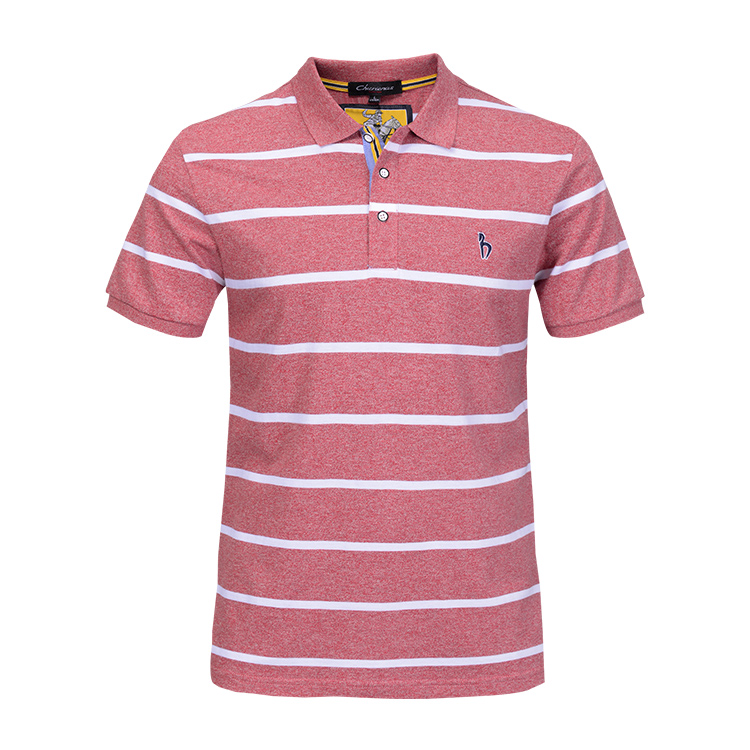 Custom quality 100 cotton striped t shirt polo t-shirt men low moq