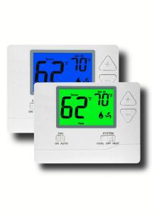 China Blue / Green LCD Screen HVAC Thermostat Square Shape Contemporary Design factory