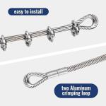 Galvanized 1/4" Stainless Steel Cable 50ft 7 X 19 Aircraft Cable for Yard