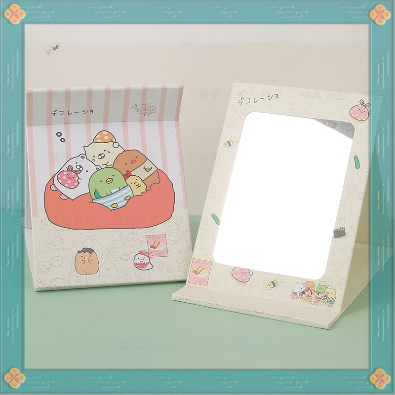 Custom Pocket Small Cosmetic Table Heart Shaped Mirror Packing method OPP bag Make-Up