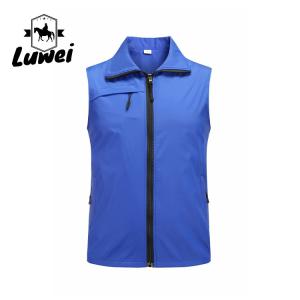 China New Male Casual Summer Big Size Reflective Slim Fit Lapel Utility Zipper Thin Workwear Waistcoats Oversized Vests for Men factory