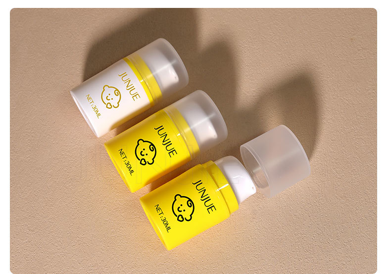 Customized Cute Cosmetics Container 30ml 50ml Airless Pump Lotion Refillable Face Cream Bottle PP for Skincare Essence