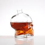 Extra Flint Hot Stamping Custom Spirits Glass Bottle with Delicate Skull Engrave