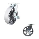 8x2 Inch Cast Iron 300kg Capacity Hollow Swivel Lock Heavy Duty Casters