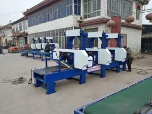 China Multiple Heads Horizontal Band Resaw Machine/6 heads Timber cutting bandsaw Mill factory