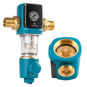 Automatic Scraper Spin Down Sediment Filter with 40 Micron BPA Free Siphon