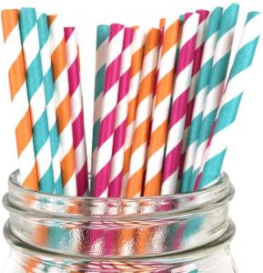 China SGS Assorted Colors Party Compostable Christmas Paper Straws factory