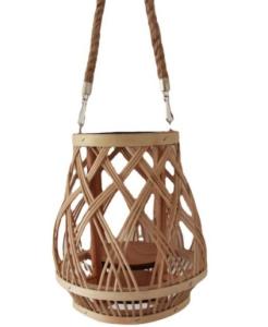 China Hot Sale Led Lantern Indoor And Outdoor Decoration Natural Handmade Rattan Weave Candle Holder factory