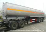 Liquid Alkali Tanker Trailer With Stainless Steel Polished Tank For Sodium