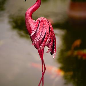 China Outdoor Metal Pink Flamingo Yard Decor Animal Metal Flamingo Statue factory