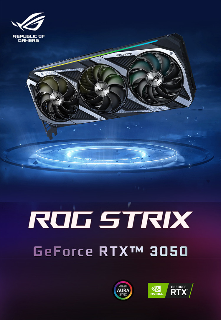 ROG-STRIX-RTX3050-O8G-GAMING Gaming PC Graphics Card PCI Express 4.0 16X Interface