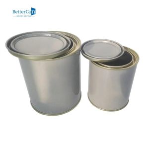 Custom Empty Paint Tins 1 Litre Round Automotive Paint Cans With Tight Triple