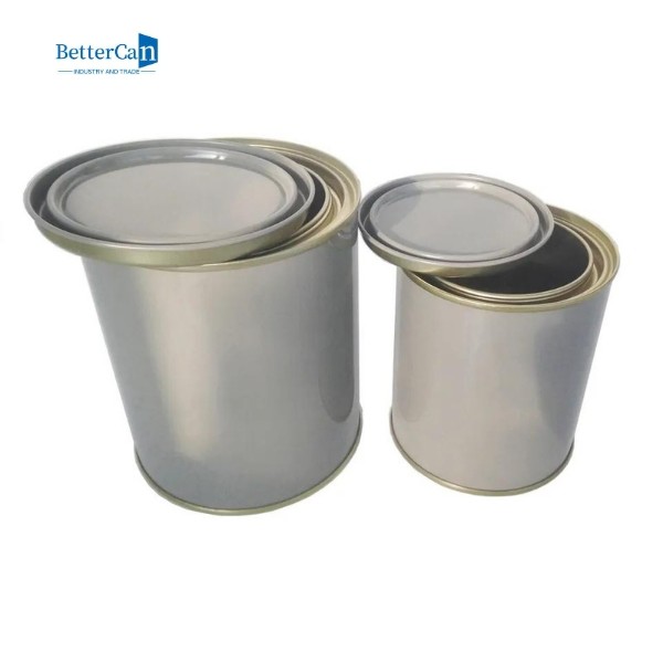 Custom Empty Paint Tins 1 Litre Round Automotive Paint Cans With Tight Triple
