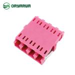 Zirconia Sleeve OM4 Quad LC Fiber Optic Adapter Non Flange Welded