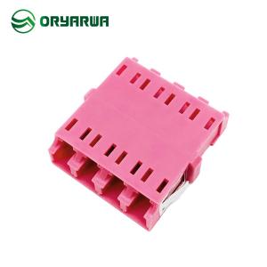 China Zirconia Sleeve OM4 Quad LC Fiber Optic Adapter Non Flange Welded factory