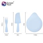 11pcs/Bag Disposable Cake Tableware Sets Plastic Plate Fork Knife Birthday Party