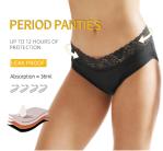 3xl 4x 5x Lace Period Panties Plus Size Sexy Mid Waist Absorbency 4 Layer