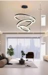 Exquisite Double Circle Living Room Bedroom LED Interior Chandelier Brilliant