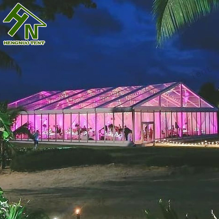 25x35m Clear Roof Glass Marquee Tent With Side Wall Outdoor Wedding Party Reception
