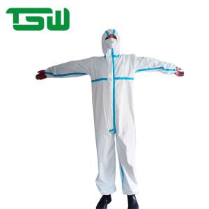 China BFE 99.9% Anti Blood Disposable Microporous Coverall With Tape factory