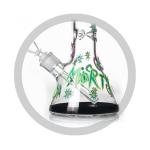 Hand Drawing Rick And Morty Bong 7mm Glass Smoking Hookah Pipe Luminous Design