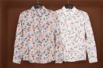 100% Cotton Ladies Casual Print Shirts 2 Color Floral Blouse Long Sleeve