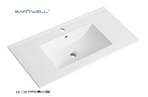 China AC8003-90 China Chaozhou Suppliers Ceramic Cabinet Basins 900MM Length Glossy White Easy Clean factory