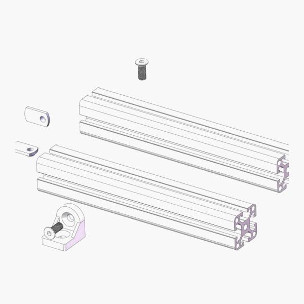 Aluminum Alloy 90 Degree Wall Mount Reinforced Small Angle Bracket
