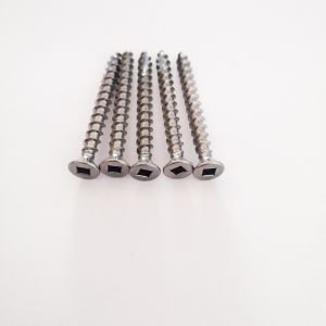 Square Socket Flat Head 304 SS DEK Chipboard Screw T17 SQ Drive With Four Ribs