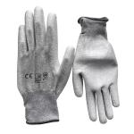 13 Gauge Knitted Lined Pu Coated Gloves ESD Antistatic Carbon Fiber Finger Men