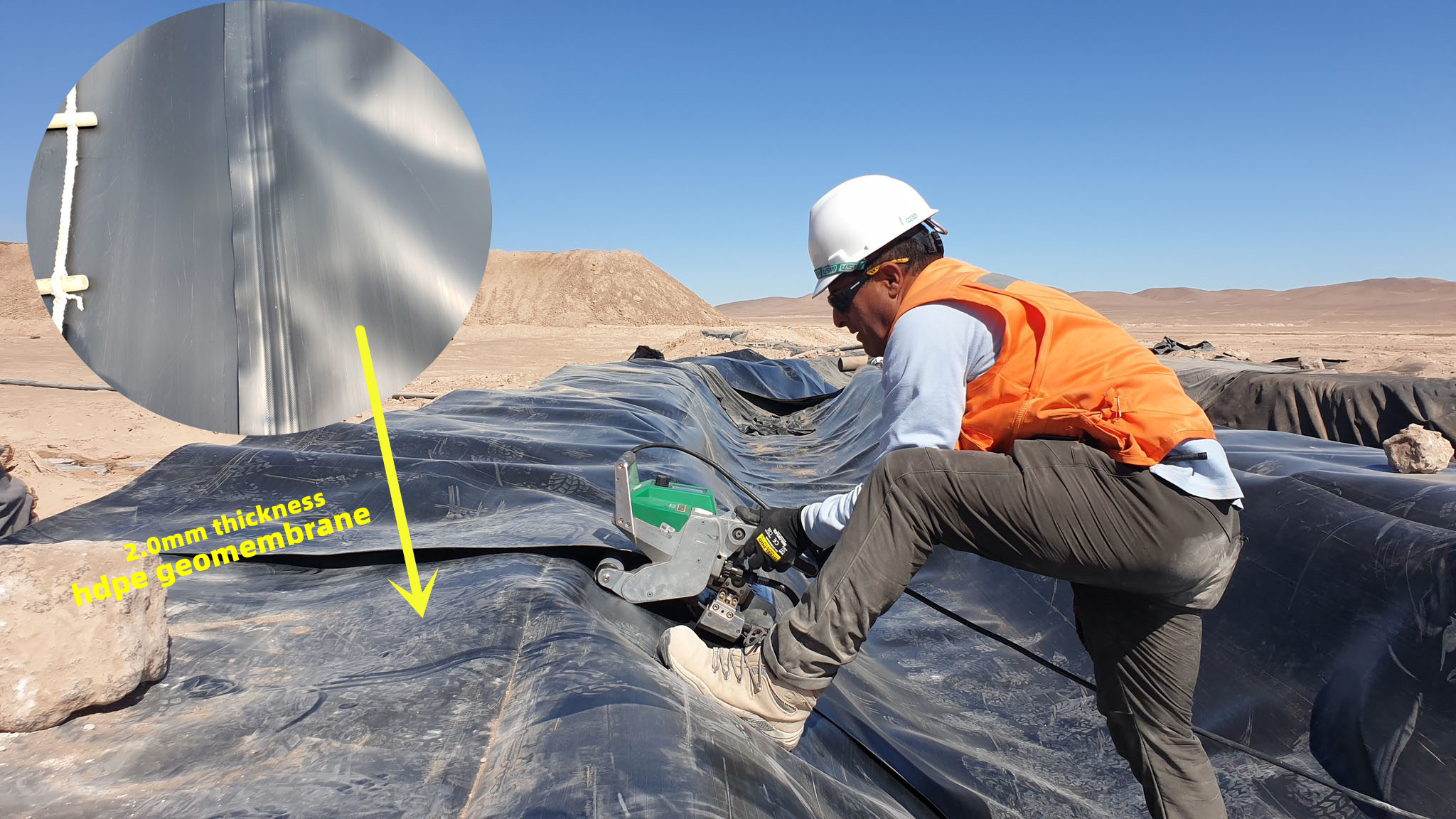 ASTM GRI-GM13 Standard HDPE Geomembrane for Landfill Pool 1mm Thickness 50-200m Length