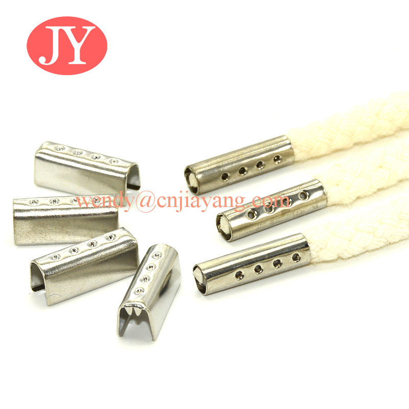 Black Flat Shoelace with white text logo on aglet