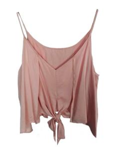 China Warm Pink Satin Women's Strapless Tops With Bow Tie For Summer Wear factory