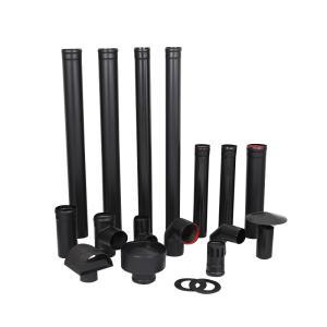 China Decoration Black Flue Pipe , Single Wall Chimney Pipe Powder Coating Welded factory