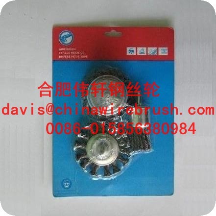 3pcs cup knot wire brush with shank