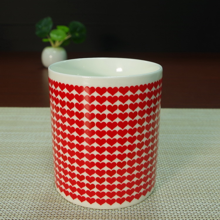 I Love You heat sensitive color changing mugs heart shape handle
