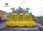 Outdoor 8m * 6m Double Lanes Dinosaur Blow Up Dry Slide By Plato 0.55mm PVC