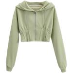 Ultra Short Style Sports Hoodies Waist Closed Fish Bone Long Sleeve