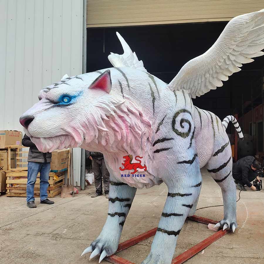 sun resistance Realistic Animatronic Animals Chinese Mythological Creatures White Tiger