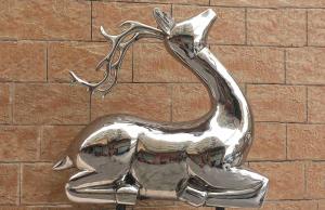 China Public Decoration Abstract Metal Animal Sculptures Garden Deer Statues factory