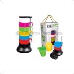 customed logo promotion stacked 5pcs set Eco pp rainbow coffee water milk bottle