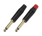 Professional Audio Cable Connectors 6.35mm Jack Plug ZL601 With Gold Front Rod