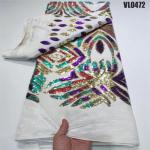 Supoo Good quality African Velvet Embroidery Fabric with Sequins For wedding
