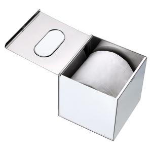 China Cube Finished Ss Toilet Roll Storage Box Desktop Tissue Box Holders factory