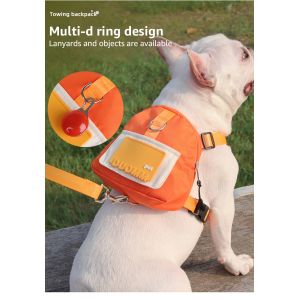 Colorful Small Dog Backpack Harness Adjustable Pet Harness Backpack With