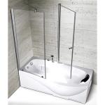 Tempered Glass Waterproof Bathroom Shower Partition Two Folding Racks