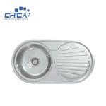CH8545A Round Press Kitchen Sink Single Bowl Sink Stainless Steel Kitchen Sink