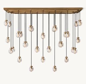 China Kitchen Pearl Rectangle K9 Crystal Glass Chandelier 110V-220V factory
