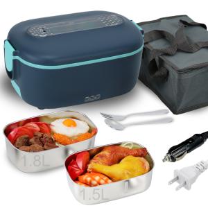 China Portable Leakproof Electric Lunch Boxes For Home / School / Outdoors 80W 304 Stainless Steel 1.5L factory