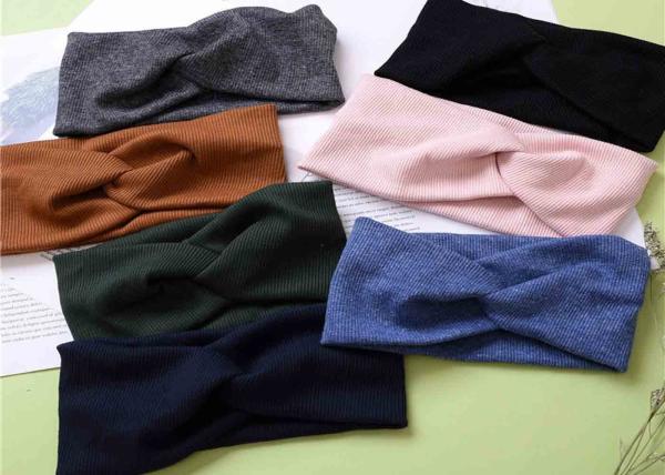 hair band accessories elastic pure color knitted wide hair bands women face wash